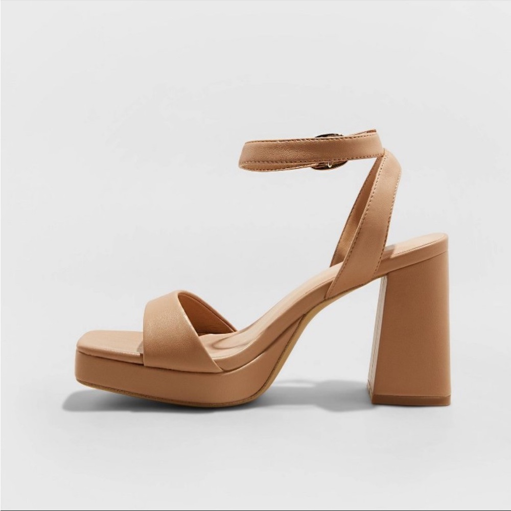 Nude Chunky Heels